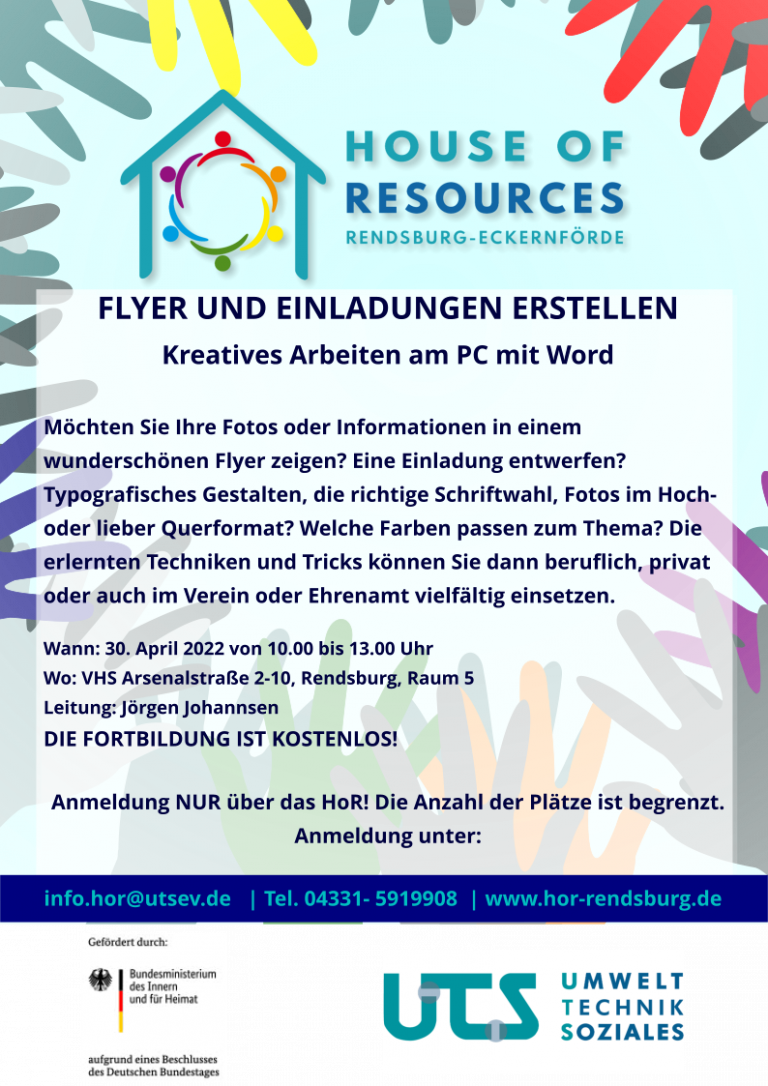 HoR bildet: kostenloses Seminar über Flyer Gestaltung 30.04.