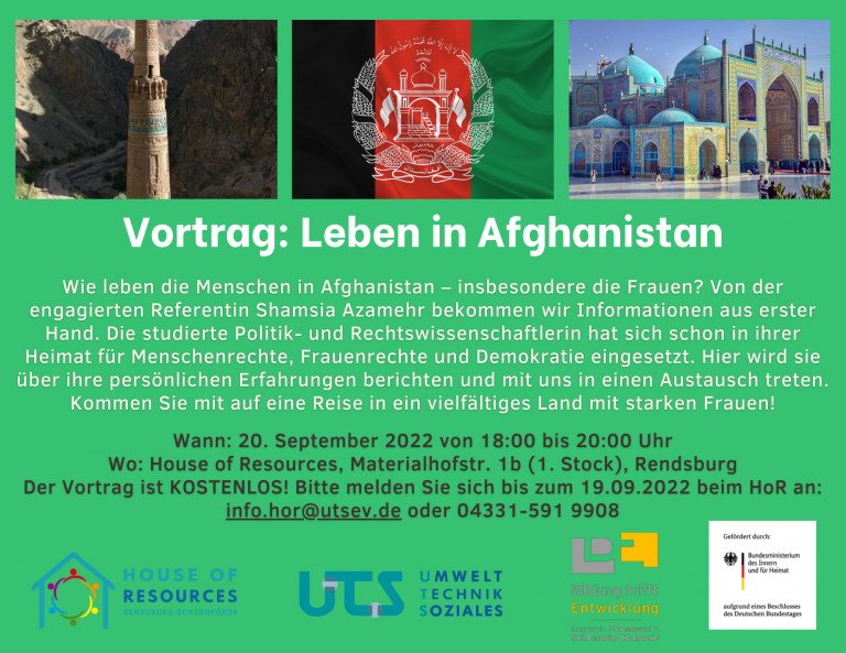 HoR bildet: Vortrag über Leben in Afghanistan 20.09.