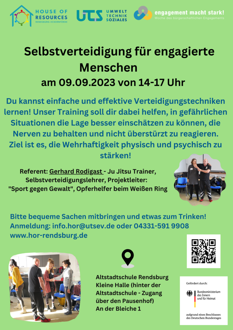 HoR bildet: Workshop: Selbstverteidigung für Ehrenamtliche, 09.09.2023