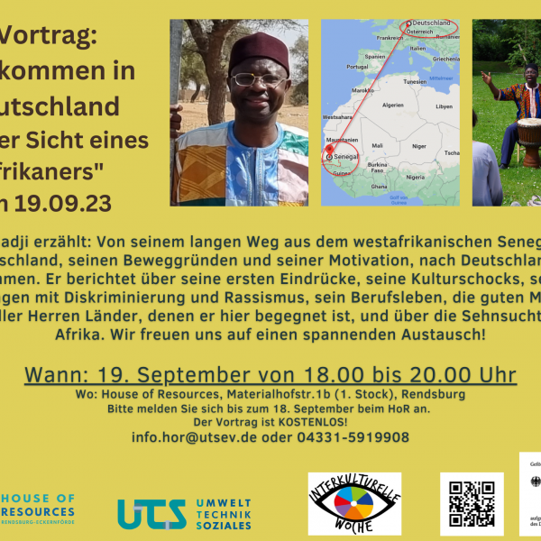HoR bildet: „Ankommen in Deutschland aus der Sicht eines Afrikaners“ am 19.09.2023