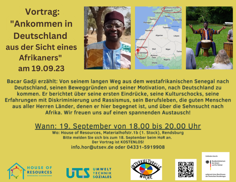HoR bildet: „Ankommen in Deutschland aus der Sicht eines Afrikaners“ am 19.09.2023