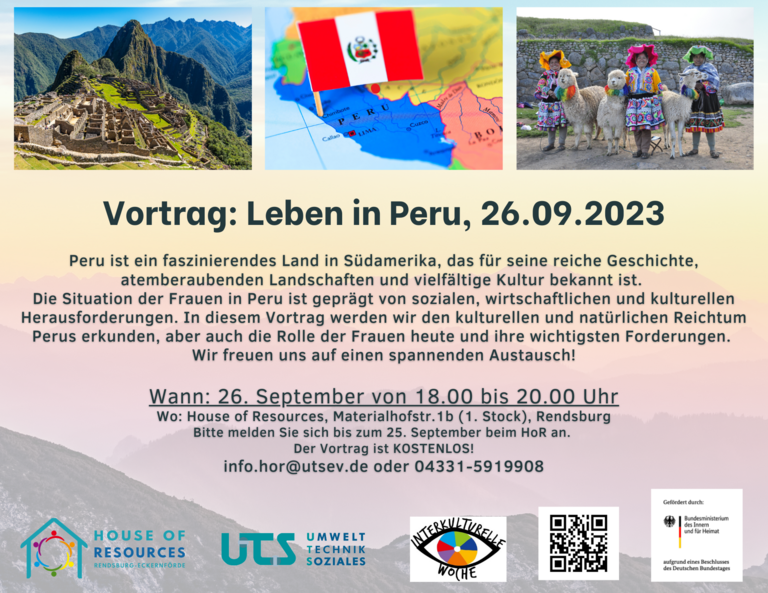 HoR bildet: Vortrag „Leben in Peru“ am 26.09.2023