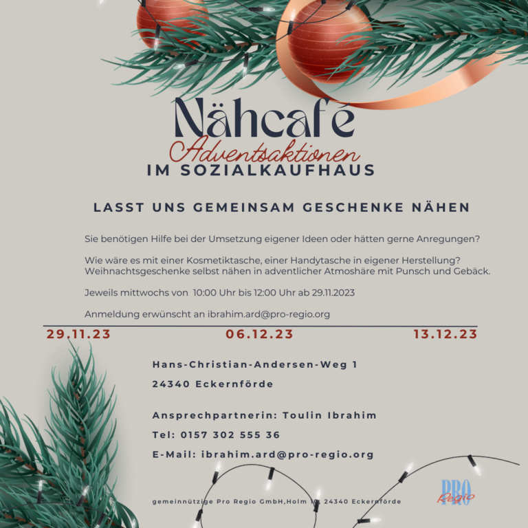 Adventsaktion: Nähcafé im Sozialkaufhaus