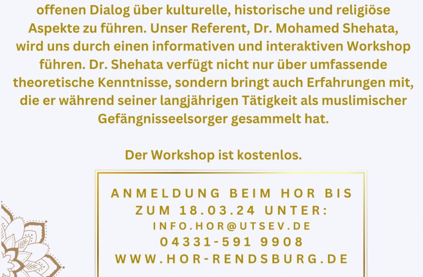HoR bildet: Workshop über den Islam am 19.03.2024