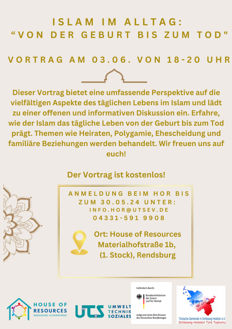 HoR bildet: Vortag „Islam im Alltag: Von Geburt bis zum Tod“ am 03.06.24 von 18-20 Uhr