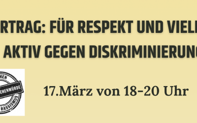 Vortrag: Für Respekt und Vielfalt. Aktiv gegen Diskriminierung. am 17.03.2026